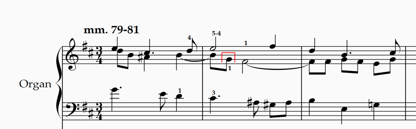 Fugue mm. 79-81
